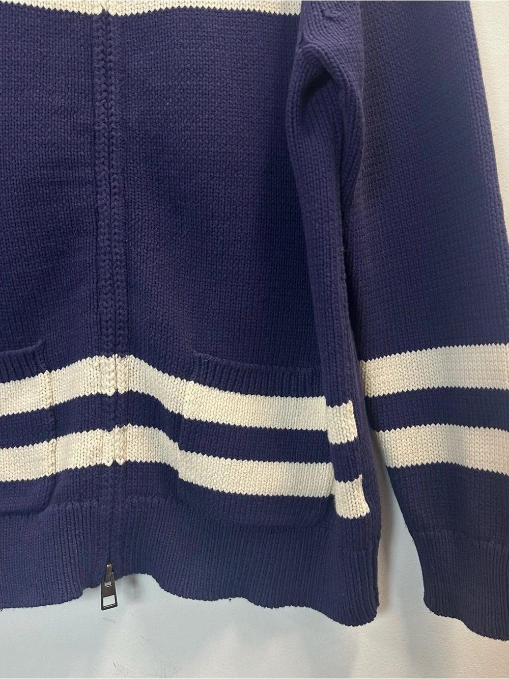 J. Crew Lobster-Back Shawl Collar Cardigan Navy Blue Medium